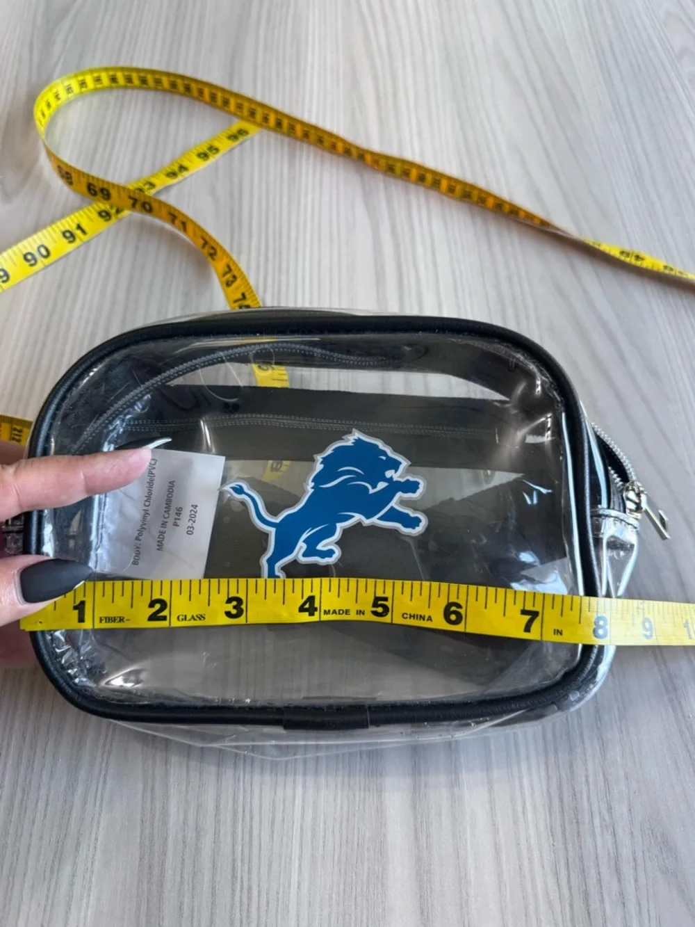 NEW! Clear PVC Detroit Lions Cosmetic Pouch/FANNY PACK